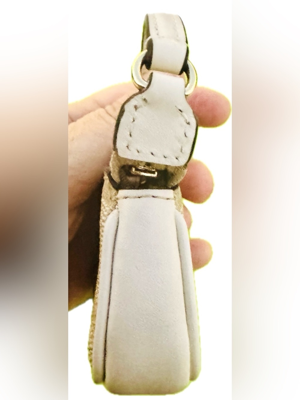 Coach Mini Lolita Bag in Beige / White Signature Keychain Gold Hardware - NWOT - Picture 12 of 13